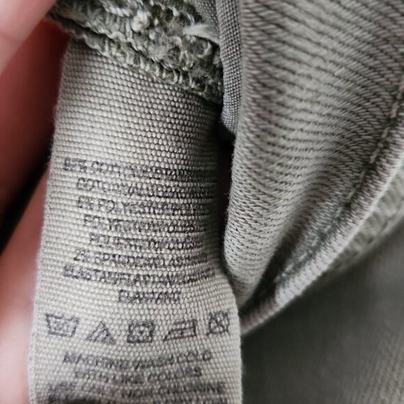 NWT FREE PEOPLE | Denim Destroyed Skinny Jeans moss green sz 24 - Picture 7 of 7